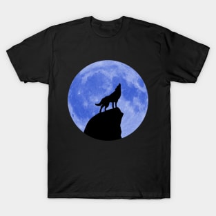 Wolf Howling at a Blue Moon T-Shirt